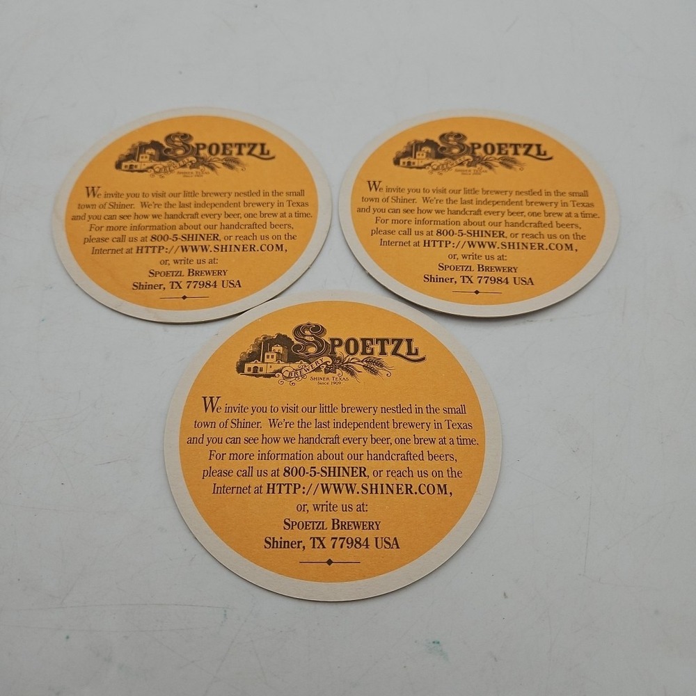 Vintage Shiner Rock Coasters Set Of 3‎ Beer Brewed With An Attitude Texas - Picture 3 of 4